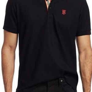 Burberry Black Polo Shirt with Red Logo